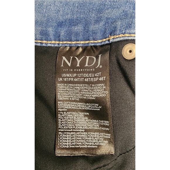 NYDJ Curves 360 Straight Leg Blue Denim Jeans Size 12T - Picture 4 of 6